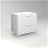 Diventa Modello Diva Frame, Mobile Bagno sospeso 70cm con 2 cassetti spaziosi e lavabo dal design moderno, colore bianco e grigio