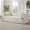 Piaenon Moderno divano pieghevole in velluto a coste, design quadrato a due strati, convertibile in letto, divano lounge ideale per appartamenti e grandi stanze, bianco