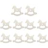 Holibanna 10pcs Ornamenti di Natale Cavallo a Dondolo Ritagli incompiuti Ornamenti di Legno Artigianato per Natale Fai da Te Appeso Decorazione (Bianco)