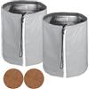 CPROSP 2 PCS Protezione Termica per Vaso 70 x 65 cm, Borsa di Protezione | Coulisse e Imbottitura in Fibra di Cocco; Riutilizzabile; per Piante in Vaso con Cerniera; Colore: Grigio