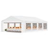 TOOLPORT Tendone per feste 5x8 m telo in PVC 600 N bianco | Gazebo con telo in PVC resistente, ma comunque veloce da montare grazie al sistema di montaggio a incastro