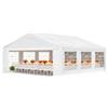 TOOLPORT Tendone per feste 5x6 m telo in PVC 600 N bianco | Gazebo con telo in PVC resistente, ma comunque veloce da montare grazie al sistema di montaggio a incastro