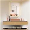 PonteSino HOKO Specchio da bagno 50x70 / 70x50 cm Specchio da parete con cornice Oro+Interruttore a sfioramento+Cambio di luce Bianco caldo-Bianco freddo-Neutro 2700-6500 K+Funzione memoria. Arizo