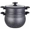 ROYAL SWISS Couscoussiere da 28 cm - 12 litri - Pentola a vapore di alta qualità con rivestimento in marmo,