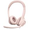 LOGITECH Cuffie USB Logitech H390, con cavo, riduzione del rumore, microfono bidirezionale, rosa