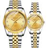 MASTOP Coppia di orologi svizzeri di marca orologio d'oro uomo donna in acciaio inox impermeabile orologio al quarzo