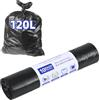 Carehabi Sacchetti per la spazzatura biologici da 120 l, 10 pezzi, per cucina, antistrappo e impermeabili, biodegradabili, per cucina, ufficio, soggiorno (larghezza 90 x altezza 100 cm, nero)