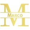 mcliving Adesivo Porta con Nome - Marco - Oro