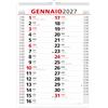 SOLOCALENDARI Calendario 2027 da Muro Olandese Classico - 14 Fogli - 3 mesi per pagina con Feste Settimane Lune e Santi in Carta ECOLOGICA Certificata FSC® Mix FSC-C107715 - BV-COC-011221-42x29,7 cm - 1 PZ.
