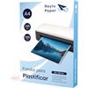 Raylu Paper® - Confezione da 100 buste per plastificazione, trasparenti, finitura lucida, fogli termici per plastificazione, buste per plastificatrice, fogli di plastica (125 micron, A4)