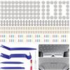 CTYUEYUN 100 pezzi Set di riparazione per tetto auto, riparazione del tetto con spilli, cacciavite, metro a nastro, rivetti per riparazione auto, tetto auto riparazione con pulsante per tutte le auto