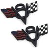 PTDecals 2pcs Nero Metallo US America Bandiera V8 Racing F1 Emblema Badge Adesivo per Auto Auto Van Paraurti Baule Boot Baule
