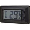 Riloer - Mini termometro per auto, con display digitale retroilluminato LCD, base regolabile, colore: nero