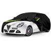 tivekeo Telo Copriauto Sostituzione per Alfa Romeo Giulietta 2010-2020, Nero | Copertura Auto Protettiva Dell'auto, Telone per Auto Garage Completo Impermeabile Strisce Riflettenti Completo
