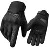 INBIKE Guanti da Moto Invernali, CE 1 KP Omologati Guanti Moto Impermeabili per ATV BMX MTB Bicicletta, Scooter, Arrampicata, Motocross e Altri Sport All'aperto（Nero,S）