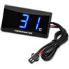 Riloer Termometro Acqua Moto Digitale 12V con Display LCD Blu per Moto da Corsa | Termometro Moto Digitale 12V, Indicatore Temperatura Acqua Sensore e Cavo per Moto da Corsa e Scooter