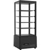Ristoattrezzature Frigo vetrina bibite pasticceria refrigerata 4 lati in vetro nera 98 lt 0 +12 °C 45,6x41x111,9h cm