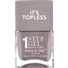 Nails Inc Topless Megan (grigio fungo) - Smalto gel senza UV - manicure 1-step con durata fino a 8 giorni - asciugatura rapida, vegano & 21-free - per adulti & bambini - senza base/top coat