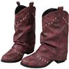 Vhersily 2026 Stivali Texani Donna Western Boho, Ghetta con Frange e Borchie Punta Affusolata, Tacco Medio con Rivetti Stivaletti in Pelle Scamosciata Stivali Monta Western Cowboy Antiscivolo Moda