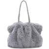 OPLERT Borse sottobraccio in morbida pelliccia sintetica per donna Borsa tote in peluche soffice