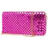 Emila Pochette fucsia elegante da cerimonia donna ragazze borse piccole clutch matrimonio borsetta a mano da sera con tracolla catena Maglia metallica Fuxia