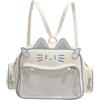 FJZFXKZL Borsa A Tracolla Ita Con Simpatico Design A Orecchie Di Gatto Zaino | Borsa Ita trasparente di grande capacità da donna, zaino in pelle Pu Y2k leggero quotidiano da donna