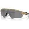 Oakley Radar Ev Path Prizm - Occhiali da sole polarizzati da uomo, taglia unica, Felce Terrazzo/Prizm Nero Polarizzato Opaco, 38 mm