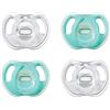 Tommee Tippee Ciucci Tommee Tippee Ultra-Light in Silicone, Design Simmetrico Ortodontico, privo di BPA, Design One-Piece, 0-6 Mesi, Confezione da 4