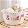 BBGDP Cestino Portaoggetti Personalizzato Con Nome Del Bambino, Cestino Intrecciato In Corda Di Cotone Neonato, Organizzatore Di Pannolini/giocattoli, Decorazione Della Cameretta(S:22x16cm)
