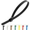 Gocableties - Fascette per Cavi 300 x 7,6 mm 100 Pezzi Riutilizzabili nere