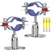 MOUMOUTEN Set di 4 staffe di supporto regolabili per tubi da 30-50 mm con viti | Adatte a tubi con diametro da 10-12 mm (0,39-0,47)Morsetti per tubi in acciaio inox 304 con cuscinetti per il fissaggio