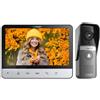 TMEZON Videocitofono 4 fili Monofamiliare Citofoni,Monitor Colori 7 pollici e Campanello esterno con telecamera Visione Notturna,V20