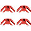 EaseSunny Connettori per mobili, 4 pezzi, senza trapano, giunto a 90 gradi per assi in legno, staffa di fissaggio in nylon bianco, rosso, nero, 8,5 cm (rosso)