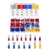 QWORK® Set da 368 pezzi di terminali per cavi 0,5-6,0mm² (AWG 22-10) - Cappucci isolati, terminali piatti e connettori a crimpare per auto, casa e barca