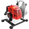 ZHDPYHDD Pompa dell'acqua a benzina, 43 cc, 1250 W, motore a 2 tempi, pompa da giardino portatile, 1 pollice con tubo di aspirazione da 2 m, colore argento, per giardino, agricoltura, irrigazione e drenaggio