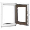 Framex Finestra Cantina PVC 120x70 cm Noce Anta-Ribalta DIN Destra Doppio | Doppio Vetro 32 mm, Larghezza x Altezza: 1200 x 700 mm, per Cantina, Garage, Casetta da Giardino e Ripostiglio