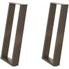 vidaXL Gambe per tavolo consolle a forma di U 2 pz in acciaio naturale 28x(72-73) cm