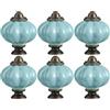 ZESLIV 6 pomelli per mobili, 33 mm, azzurro, in ceramica, a forma di zucca, per cassetti, armadi, mobili della cameretta dei bambini