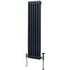 Monster Shop Radiatore Termosifone a 2 Colonne 1500 x 292 mm Moderno Centralizzato Grigio Antracite in Acciaio Inox Verticale a Parete Cucina Soggiorno Bagno Kit di Fissaggio e Spazzola Inclusi