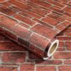 Decotalk Carta da Parati 3D Mattoni Arancione Rossi 44.5X300cm Carta da Parati Mattoni Adesivo Vinile Finta Pietra Pellicola Adesiva per Mobili Rosso per Cucina Bagno Decorazioni Parete Stile Vintage