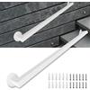 Generic Corrimano in ferro battuto per scale da esterno, tubo quadrato bianco, maniglione per portico, loft, kit completo, montaggio a parete, ringhiera (60 cm)