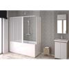 Forte: Box sopra vasca angolare Nova in PVC, Anticalcare, Riducibile, Kit completo, 140-170L x 70P x 150H, Bianco
