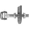 SOTECH 2 x Maschietti per Cancello regolabili M24 x 190 mm con Staffe | da Saldare a Forma di U Guarnitura per Portone Bandella per in Acciaio Cerniera