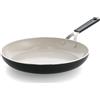 KitchenAid Aluminium Padella Ceramica Antiaderente, 30 cm, Senza PFAS, Compatibile Induzione, Manico Acciaio Inox, Adatta Forno, Lavabile Lavastoviglie, Nero