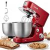 VEVOR Impastatrice Robot da Cucina Ciotola 5L e 4L 3 Velocità 1000W Rosso
