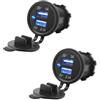 YOURRYONG Dual USB 12V-24V A 2.1A 1A board socket (2PCS 5V 2.1A 1A Round)