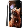 SEHEYA per Oppo Reno 15F 5G / Reno 15 FS 5G Cover a Libro Custodia in Pelle PU con Motivo Carino Portafoglio Flip Case Portacarte Interne Fibbia Magnetica Protezione Caso, Gatto Farfalla