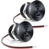 GIBBAB 2 Pezzi Presa USB 12V Alluminio 3 Porte PD3.0 QC3.0 72W per Camper | Ricarica rapida 36W Type-C e doppia 18W, foro 22 mm, montaggio a filo pulito, protezione intelligente, per barca e camion