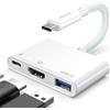 JSAUX Adattatore USB C a HDMI, AV Digitale Multiporta 4K@30Hz 3-in-1, Ricarica 100W, USB A 3.0 5Gbps, Compatibile con iPhone 16/15 Serie, Samsung S24/S23, iPad, MacBook, Dell
