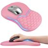 Giliwosy Tappetino Mouse Poggiapolsi, 2 in 1 Mouse Pad con Poggiapolsi e Punti Massaggio, Alfombrilla Ratón Ergonómica per Allevia il Dolore, Schiuma di Memoria Base in PU Antiscivolo per Ufficio Scuola Gaming